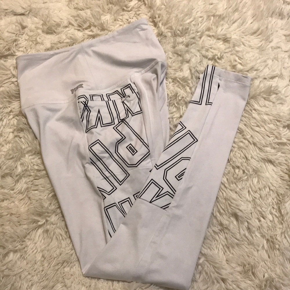 PINK white leggings